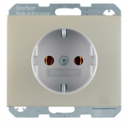 Berker K.5 Нержавеющая Сталь Розетка 1-ая с/з безвинтовые клеммы