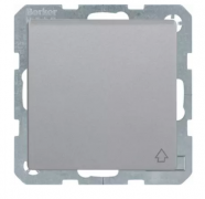 Berker Q.1, Q.3 Алюминий бархат Розетка 1-ая с/з со шторками с крышкой безвинтовые клеммы