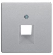 Berker Q.1, Q.3 Алюминий бархат Накладка розетки ТЛФ/Компьютерной 1-ой