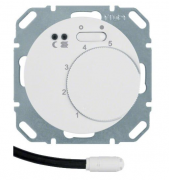 Berker R.1, R.3, R.8 Белый Глянцевый Регулятор теплого пола 10А, НО-контакт, поворотный,  датчик t° пола (внешний)