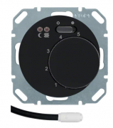 Berker R.1, R.3, R.8 Черный Глянцевый Регулятор теплого пола 10А, НО-контакт, поворотный, датчик t° пола (внешний)