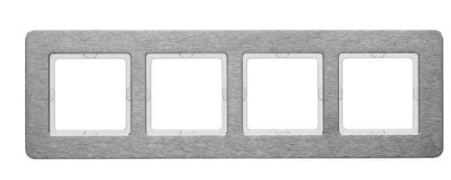 Berker Q.7 Нержавеющая сталь с кратцованной поверхностью Рамка 4-ая