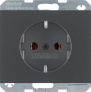 Berker K.1 Антрацит матовый Розетка 1-ая с/з безвинтовые клеммы