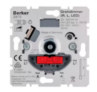Berker Мех Светорегулятора (диммер) поворотно-нажимного 20-500 Вт, для LED 3-100 Вт, с возможностью управления с 2-х мест