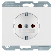 Berker K.1 Белый глянцевый Розетка 1-ая с/з безвинтовые клеммы