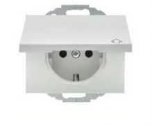 Berker K.1 Белый глянцевый Розетка 1-ая с/з со шторками с крышкой безвинтовые клеммы