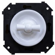 Bironi Шедель Пластик Белый Выключатель 1-клавишный (скрытый монтаж)