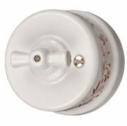 Bironi Лизетта Декор Керамика Белый Выключатель 2-клавишный (декор D6/2)