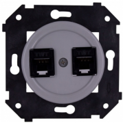 Bironi Шедель Титан Розетка Компьютерная 2-ая RJ45 Cat.5e (UTP) (скрытый монтаж)