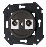 Bironi Шедель Бриз Коричневый матовый Розетка TV-FM-SAT (телевизионная-TV, радио-FM, спутниковая-SAT) оконечная