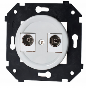 Bironi Шедель Белый Розетка TV-FM-SAT (телевизионная-TV, радио-FM, спутниковая-SAT) оконечная