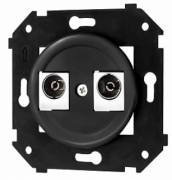 Bironi Шедель Черный Розетка TV-FM-SAT (телевизионная-TV, радио-FM, спутниковая-SAT) оконечная (скрытый монтаж)