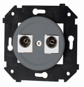 Bironi Шедель Бриз Титан матовый Розетка TV-FM-SAT (телевизионная-TV, радио-FM, спутниковая-SAT) оконечная