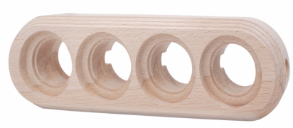 Bironi Лизетта Дерево Бук Натурэль Рамка 4-ая для монтажа с декоративной трубой 1 выход (накладной монтаж)