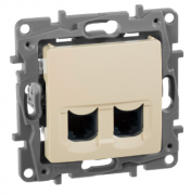 Legrand Etika Слоновая кость Розетка Компьютерная 2-ая RJ45 Cat.5e (UTP)
