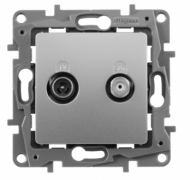 Legrand Etika Алюминий Розетка TV-SAT единственная (подключение 2 независимых входа для кабеля)