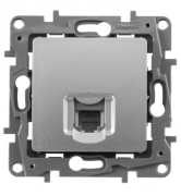 Legrand Etika Алюминий Розетка телефонная 1-ая RJ11