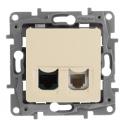 Legrand Etika Слоновая кость Розетка 2-ая Телефон + Компьютер (RJ11 + RJ45)