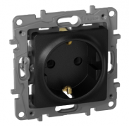 Legrand Etika Антрацит Розетка с/з, винтовые клеммы