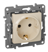Legrand Etika Слоновая кость Розетка с/з, винтовые клеммы