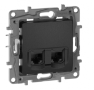 Legrand Etika Антрацит Розетка Компьютерная 2-ая RJ45 Cat.5e (UTP)