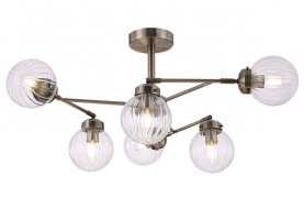 Freya Daisy Латунь Люстра на штанге E14х6, FR5041PL-06BS