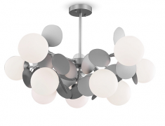 Freya Satellite Серебро Люстра на штанге E27х10, FR5165PL-10S