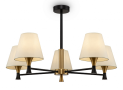 Freya Perfetto  Черный/Латунь Люстра на штанге E14х5, FR5098PL-05BBS