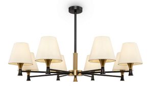 Freya Perfetto  Черный/Латунь Люстра на штанге E14х8, FR5098PL-08BBS