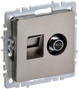 IEK Brite Base Шампань Розетка TV+RJ45 кат.5E