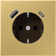 Jung LS 990 Латунь классическая Розетка с/з USB A+С, (USB type-C 5V, USB type-A 5V)