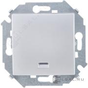 ВыключательSimon 15, одноклавишный, с подсветкой, цвет - алюминий