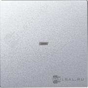 КлавишаSimon 82 Detail, одноклавишный, с подсветкой, цвет - алюминий