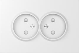 Donel S08 Матовый Белый Накладка Розетки 2-ая б/з со шторками