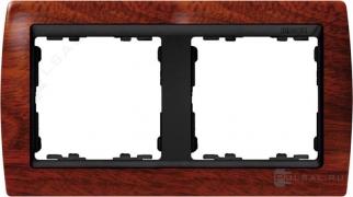 РамкаSimon 82, 2 поста, цвет - вишня, графит, дерево