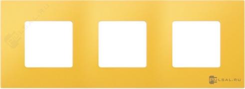 Рамка-декорSimon 27 play, 3 поста, цвет - желтый, пластмасса
