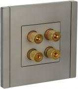 IEK Fortepiano Сталь Розетка акустическая 2 пары