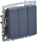 IEK Brite Base Маренго Выключатель 3-клавишный