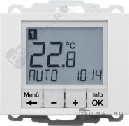 Терморегулятор 10А, НО-контакт, 230В
K.1,  клавишный,  датчик t° воздуха (встроенный),  с возможностю подключения датчика t° пола,  с таймером,   цвет - белый глянцевый