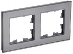 IEK Brite DECOR Серый глянец стекло Рамка 2-ая
