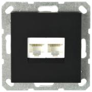 Jasmart G Черный матовый Розетка Компьютерная 2-ая RJ45 Cat.5e (UTP)