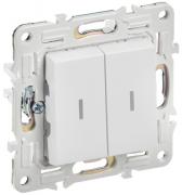 IEK Skandy Белый Выключатель 2-клавишный с подсветкой