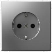 ArtGallery Сталь Розетка с/з со шторками  безвинтовые клеммы