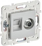 IEK Skandy Серебряный Розетка TV+RJ45 кат.5E