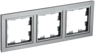 IEK Brite Base Сталь Рамка 3-ая