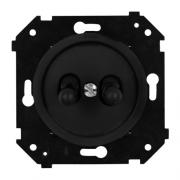 Bironi Шедель Бриз Черный матовый Тумблерный Выключатель 2-клавишный кнопочный с Н.О. контактом (скрытый монтаж)