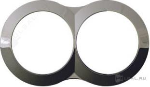 Рамка кругSimon 88, 2 поста, цвет - хром, металл