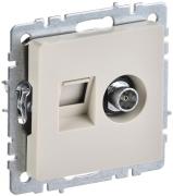 IEK Brite Base Бежевый Розетка TV+RJ45 кат.5E