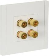 IEK Fortepiano Белый Розетка акустическая 2 пары