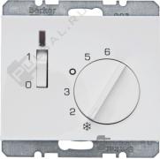 Терморегулятор 10А, НЗ-контакт, 24В
K.1,  поворотный,  датчик t° воздуха (встроенный),  без таймера,   цвет - белый глянцевый